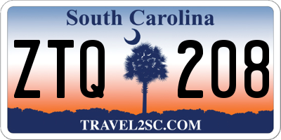 SC license plate ZTQ208