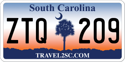 SC license plate ZTQ209