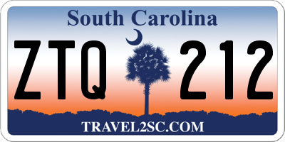 SC license plate ZTQ212