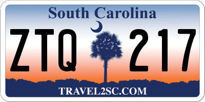 SC license plate ZTQ217