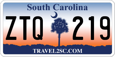 SC license plate ZTQ219