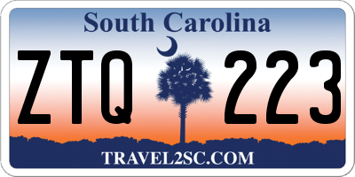 SC license plate ZTQ223