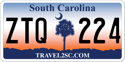 SC license plate ZTQ224