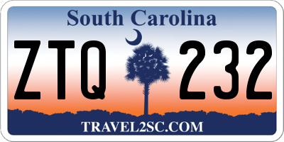SC license plate ZTQ232