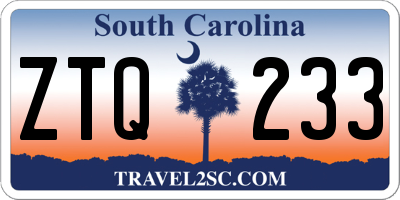 SC license plate ZTQ233