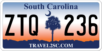 SC license plate ZTQ236
