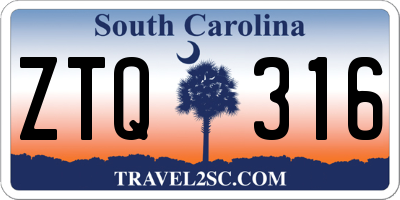 SC license plate ZTQ316