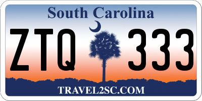 SC license plate ZTQ333
