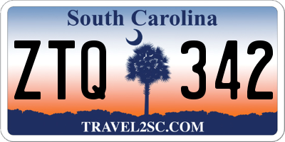 SC license plate ZTQ342