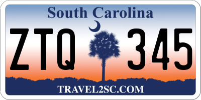 SC license plate ZTQ345