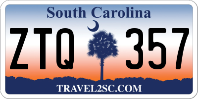SC license plate ZTQ357