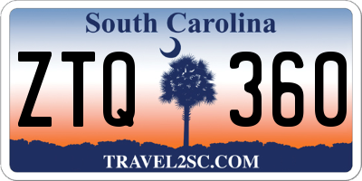 SC license plate ZTQ360
