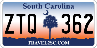 SC license plate ZTQ362