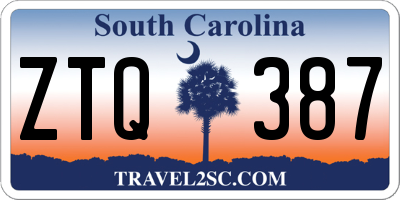 SC license plate ZTQ387