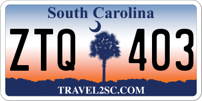 SC license plate ZTQ403