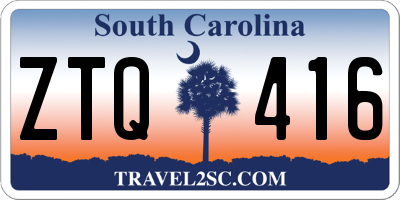 SC license plate ZTQ416