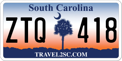 SC license plate ZTQ418