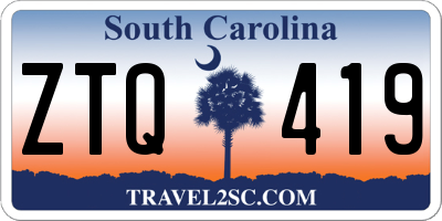SC license plate ZTQ419