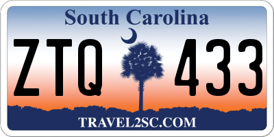 SC license plate ZTQ433