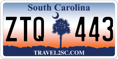SC license plate ZTQ443