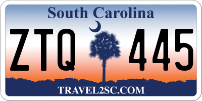 SC license plate ZTQ445
