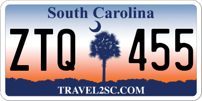 SC license plate ZTQ455