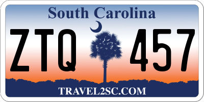 SC license plate ZTQ457