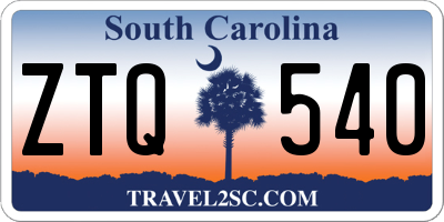 SC license plate ZTQ540
