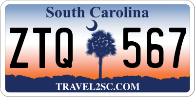 SC license plate ZTQ567