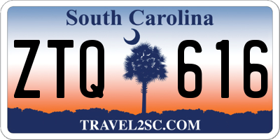 SC license plate ZTQ616