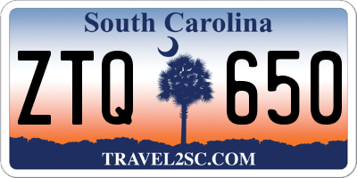 SC license plate ZTQ650