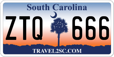 SC license plate ZTQ666