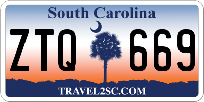 SC license plate ZTQ669