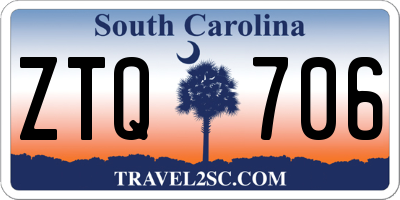 SC license plate ZTQ706