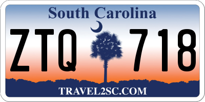 SC license plate ZTQ718