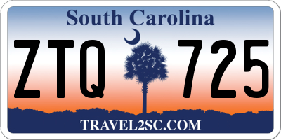 SC license plate ZTQ725