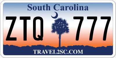 SC license plate ZTQ777