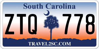 SC license plate ZTQ778