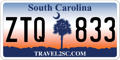 SC license plate ZTQ833