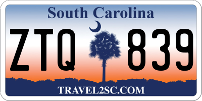 SC license plate ZTQ839