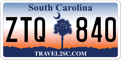 SC license plate ZTQ840