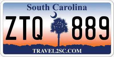 SC license plate ZTQ889