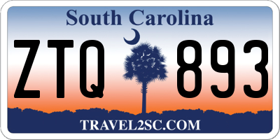 SC license plate ZTQ893
