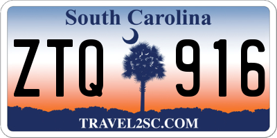 SC license plate ZTQ916