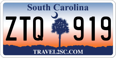 SC license plate ZTQ919
