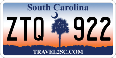 SC license plate ZTQ922