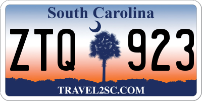 SC license plate ZTQ923