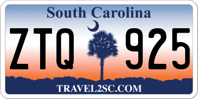 SC license plate ZTQ925