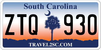 SC license plate ZTQ930