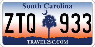 SC license plate ZTQ933